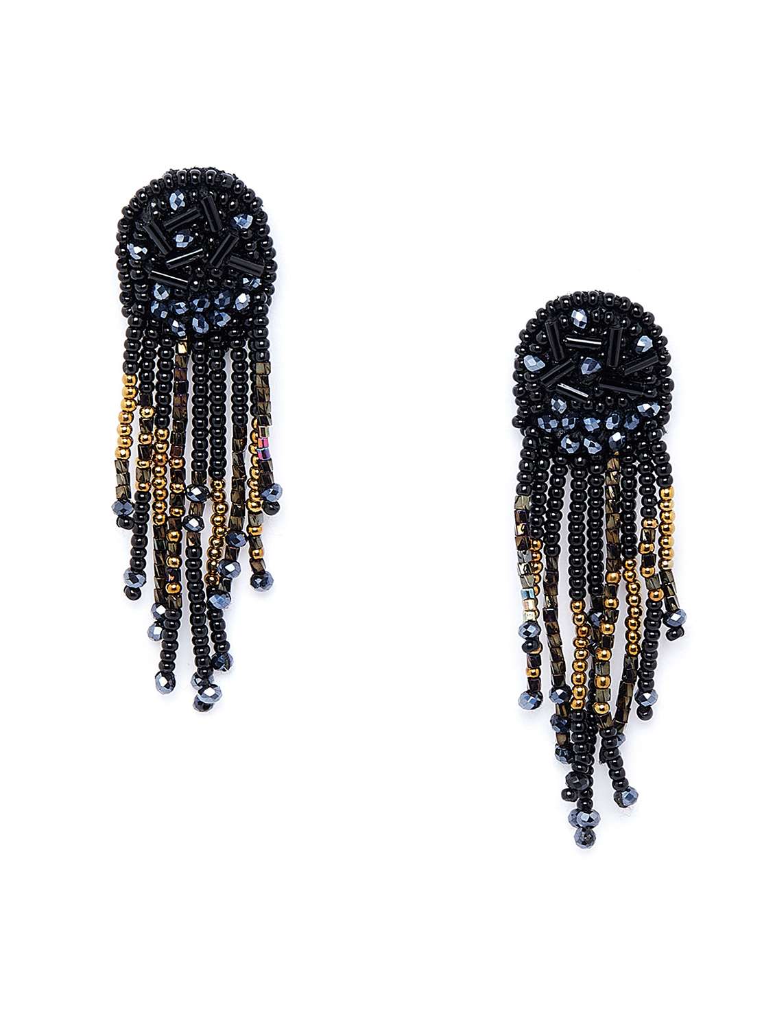 multi colored cut dana, beads drop earring