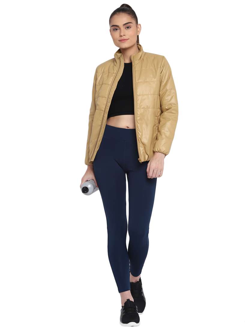 beige polyester solid jacket - 18189474 - Standard Image - 3