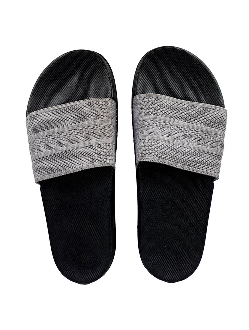 grey synthetic & mesh slip on flip flops - 18190141 - Standard Image - 3