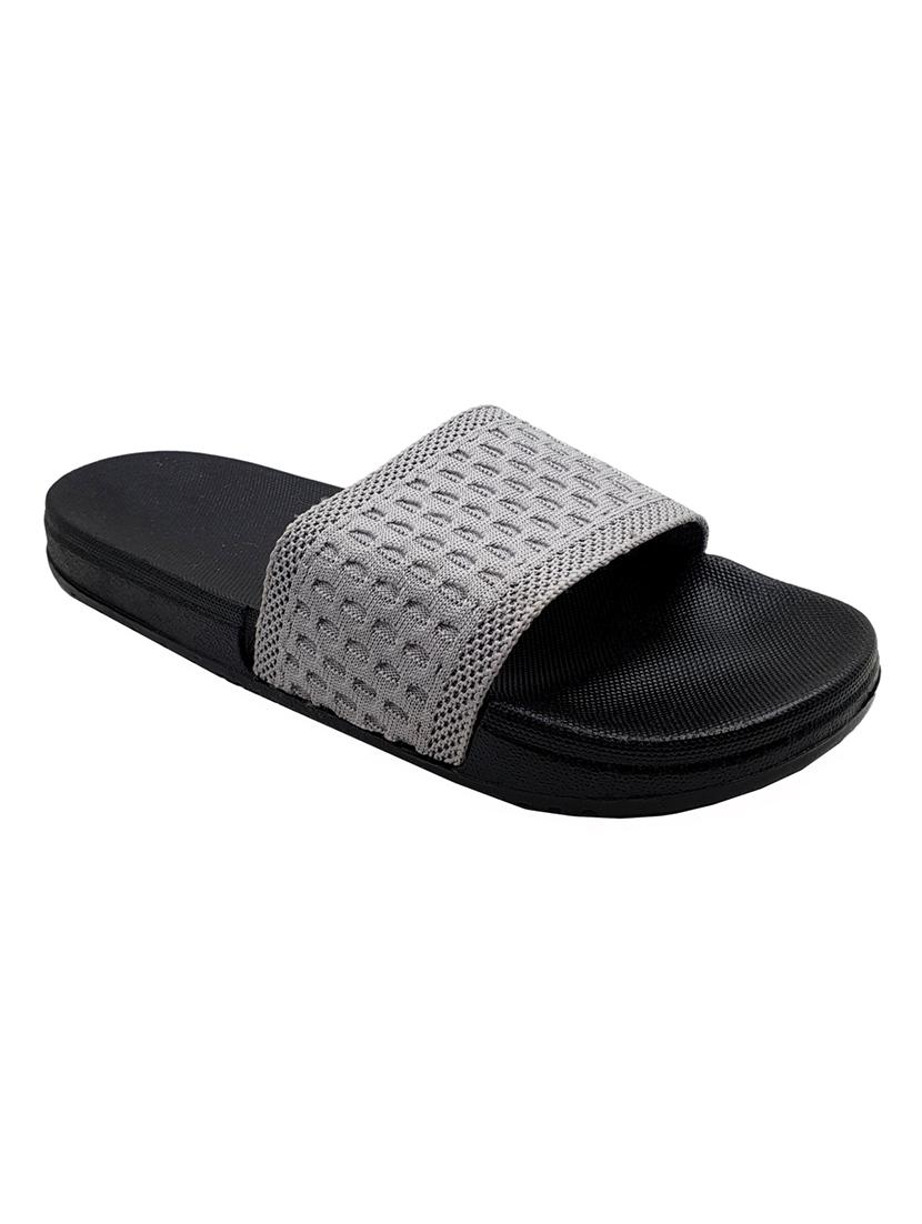 grey synthetic & mesh slip on flip flops - 18190149 - Zoom Image - 0