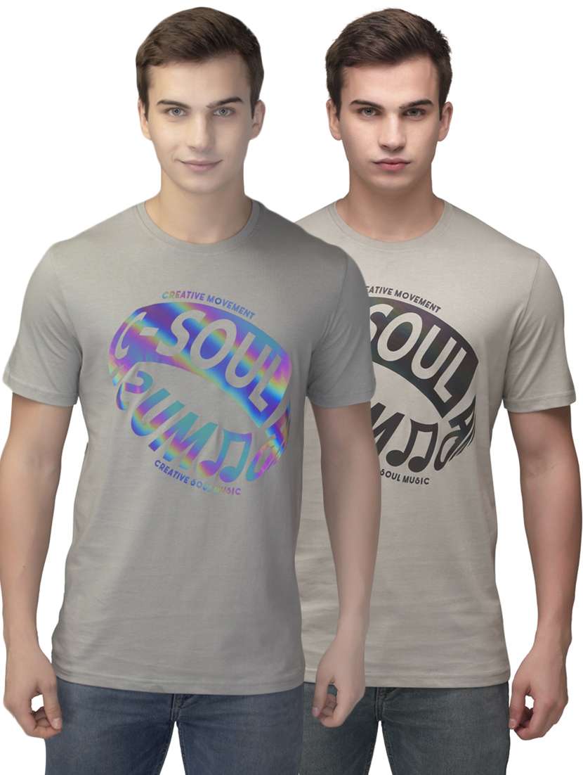 men pack of 2 printed t-shirts