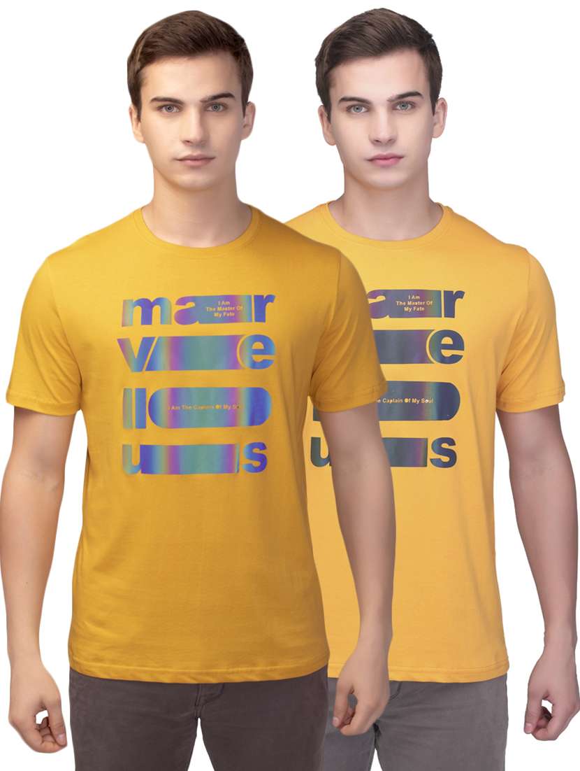 set of 2 chest print t-shirt