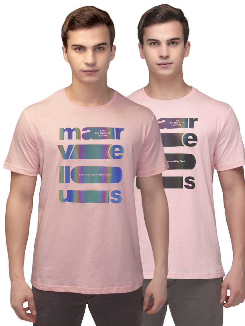 men pack of 2 printed t-shirt