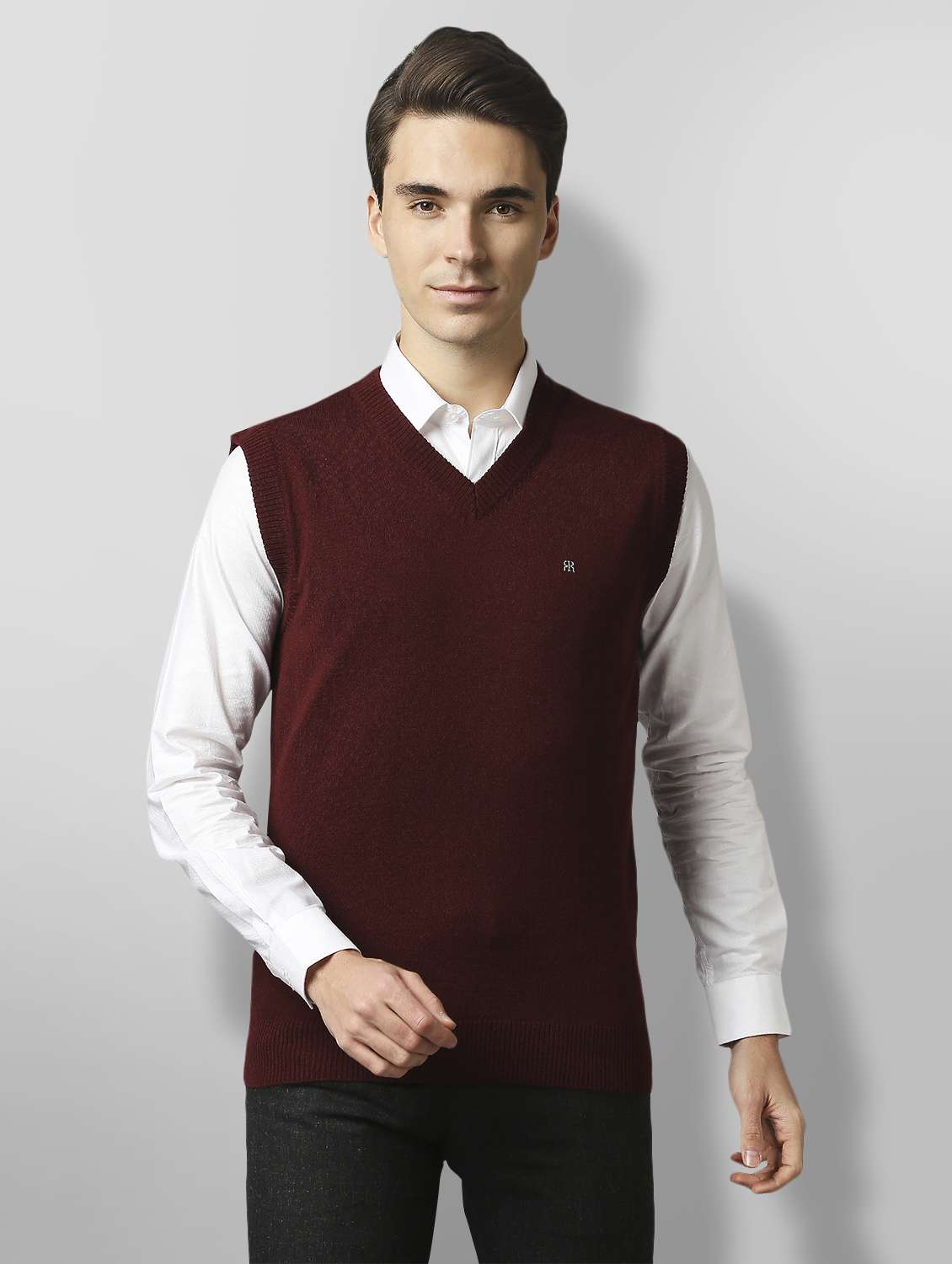 Buy online Red Solid Pullover from Sweaters (Pullovers and