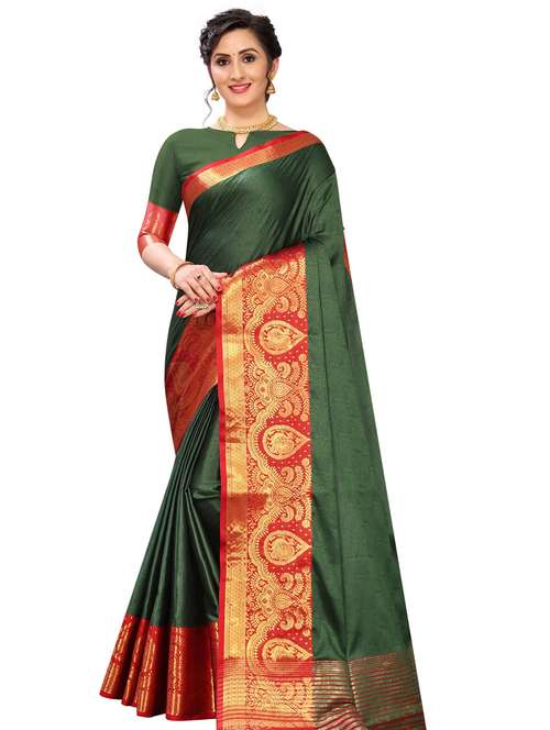 jacquard work woven saree with blouse - 18196333 - Standard Image - 0