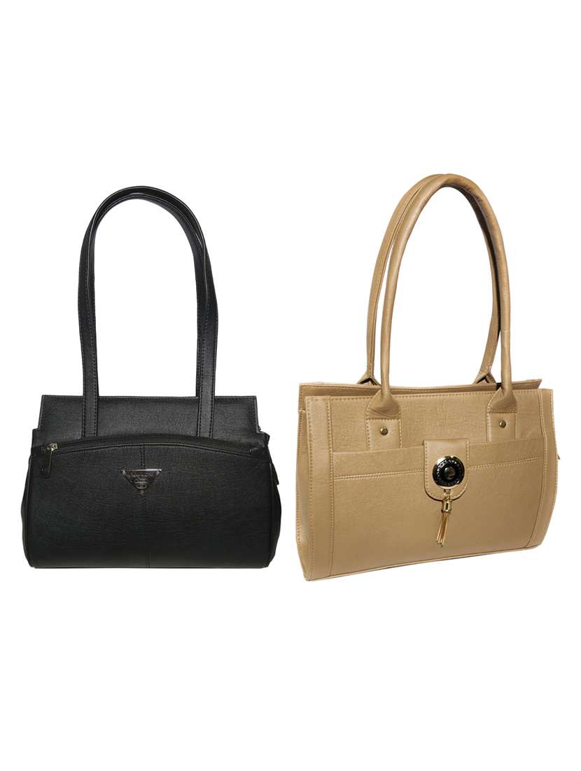 multi colored leatherette (pu) combo handbag