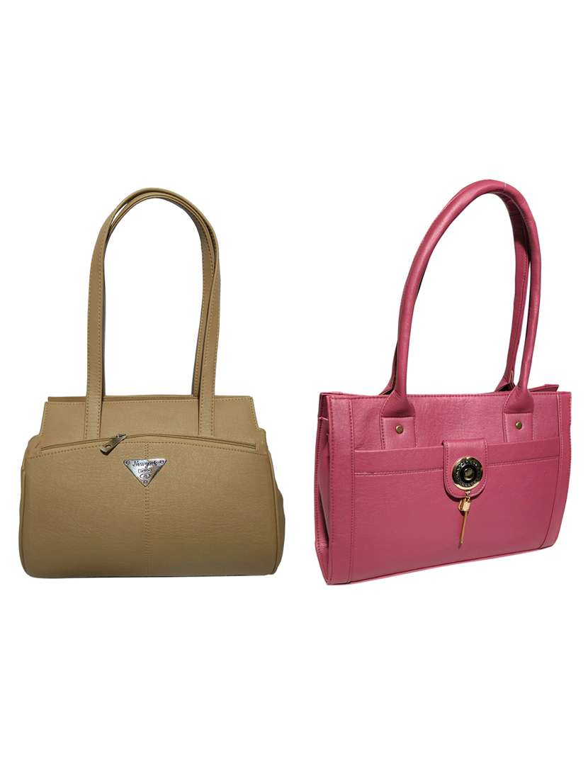 multi colored leatherette (pu) combo handbag