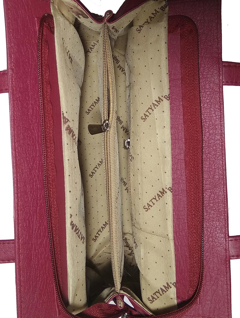 multi colored leatherette (pu) combo handbag - 18196635 - Standard Image - 3