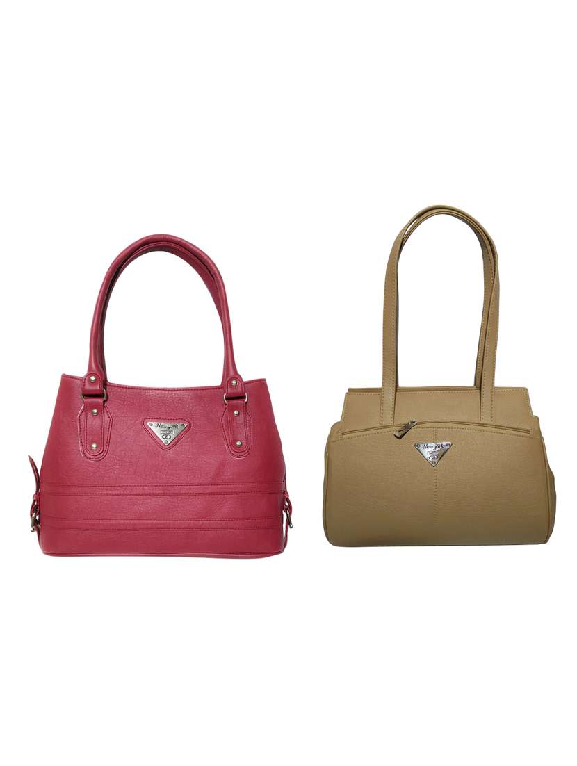 multi colored leatherette (pu) combo handbag