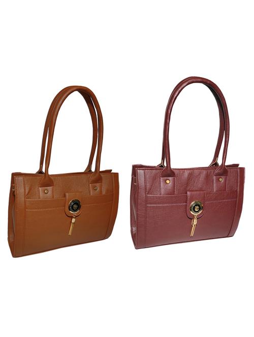 multi colored leatherette (pu) combo handbag - 18196674 -  Standard Image - 0