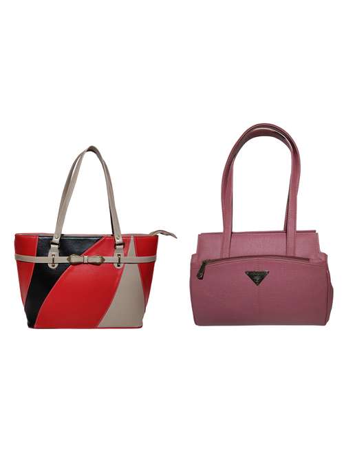 multi colored leatherette (pu) combo handbag - 18196747 - Standard Image - 0