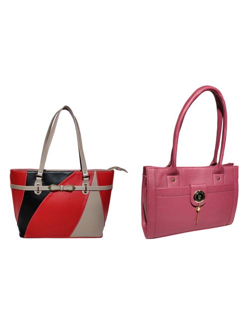 multi colored leatherette (pu) combo handbag - 18196751 -  Standard Image - 0