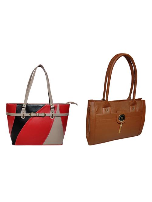 multi colored leatherette (pu) combo handbag - 18196754 -  Standard Image - 0