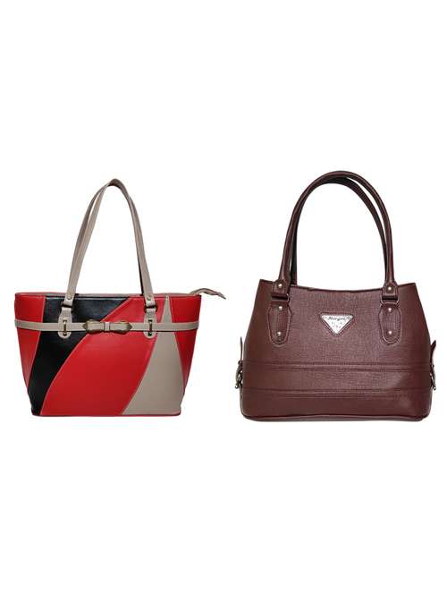 multi colored leatherette (pu) combo handbag - 18196758 - Standard Image - 0