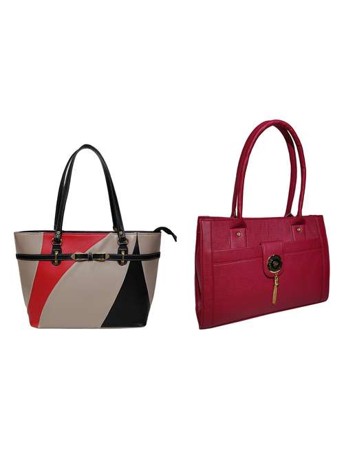 multi colored leatherette (pu) combo handbag - 18196766 - Standard Image - 0
