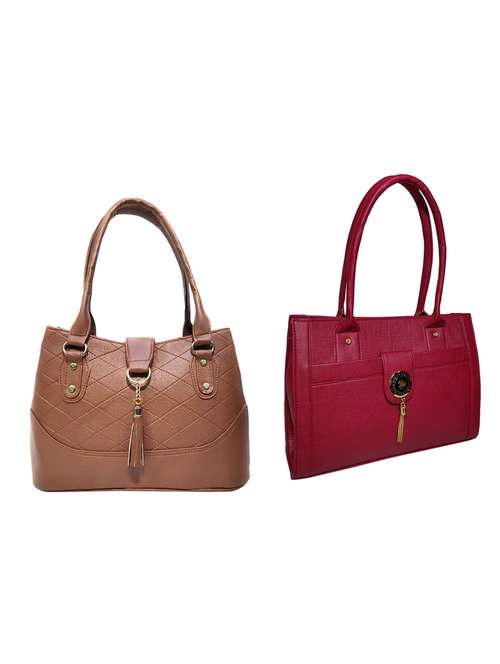 multi colored leatherette (pu) combo handbag - 18196792 -  Standard Image - 0