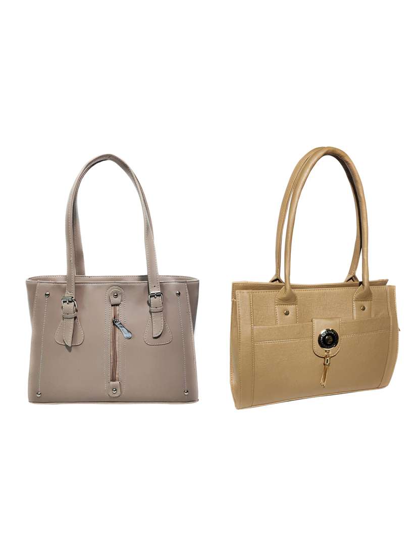 multi colored leatherette (pu) combo handbag