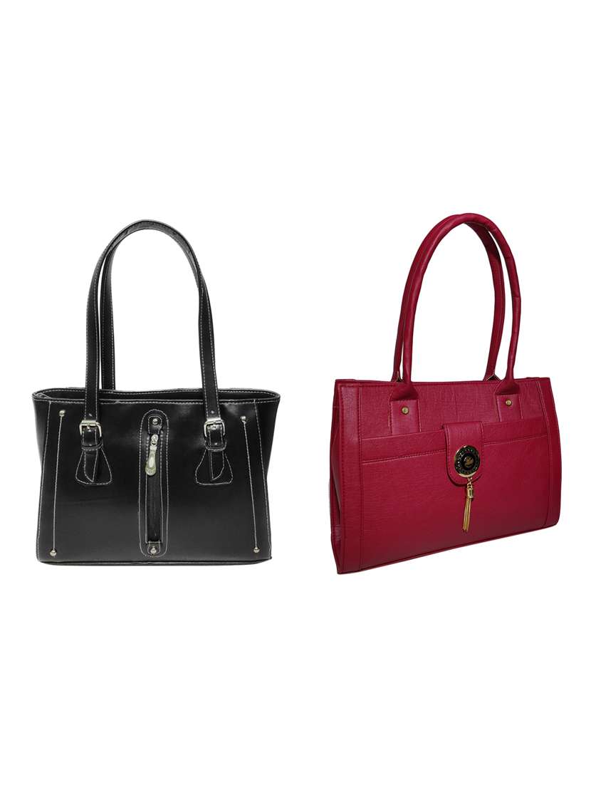 multi colored leatherette (pu) combo handbag