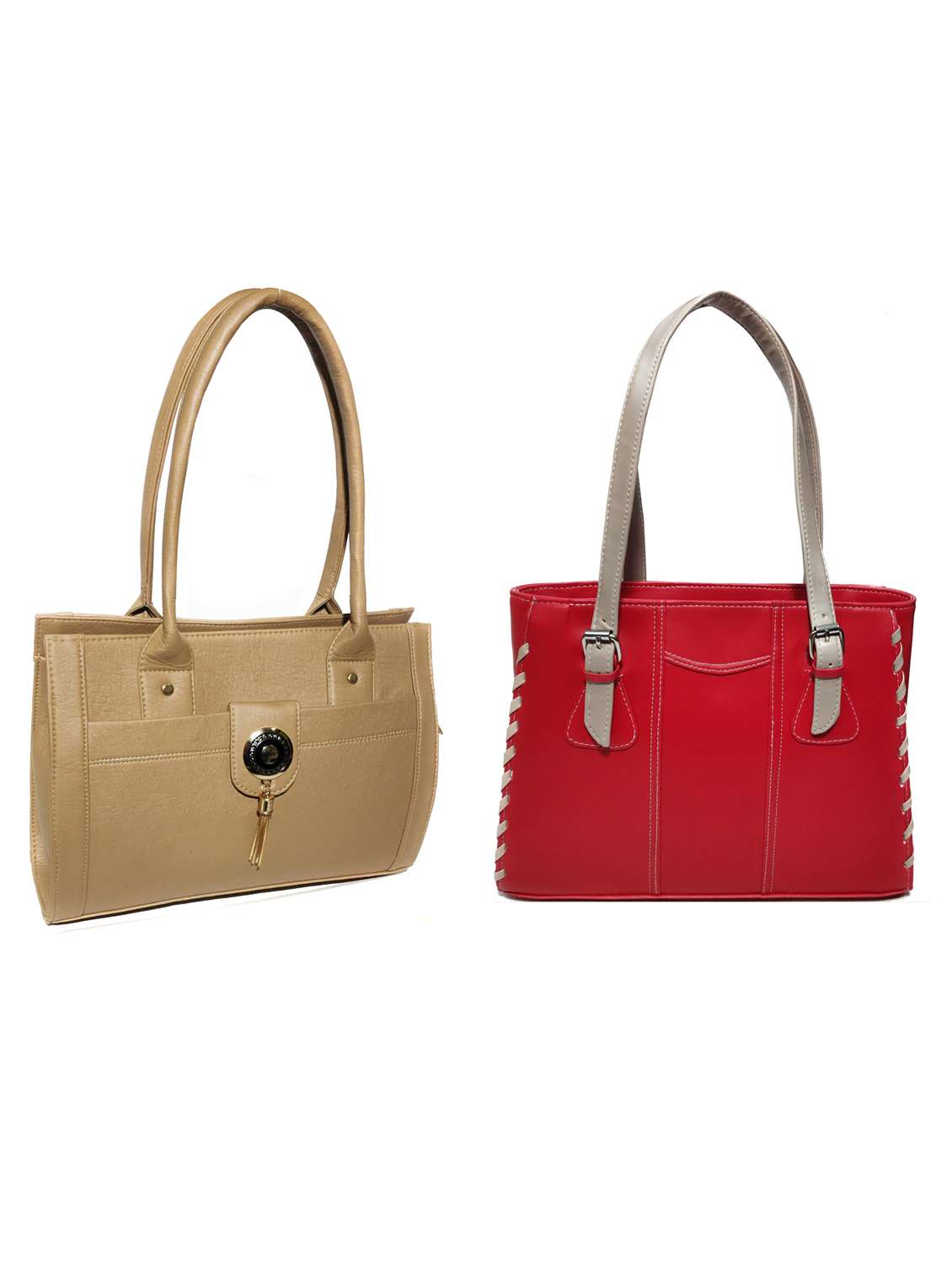 multi colored leatherette (pu) combo handbag