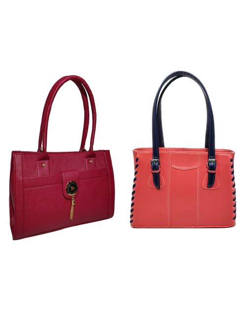 multi colored leatherette (pu) combo handbag - 18196849 -  Standard Image - 0