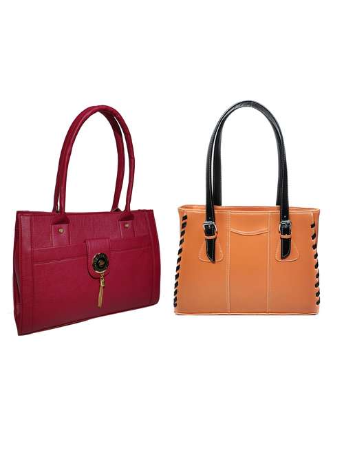 multi colored leatherette (pu) combo handbag - 18196851 - Standard Image - 0