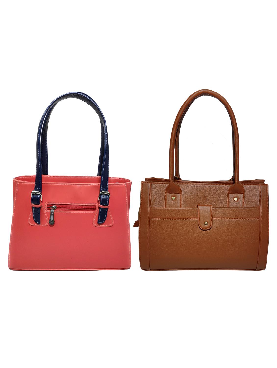 multi colored leatherette (pu) combo handbag
