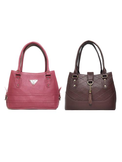 multi colored leatherette (pu) combo handbag - 18196877 - Standard Image - 0