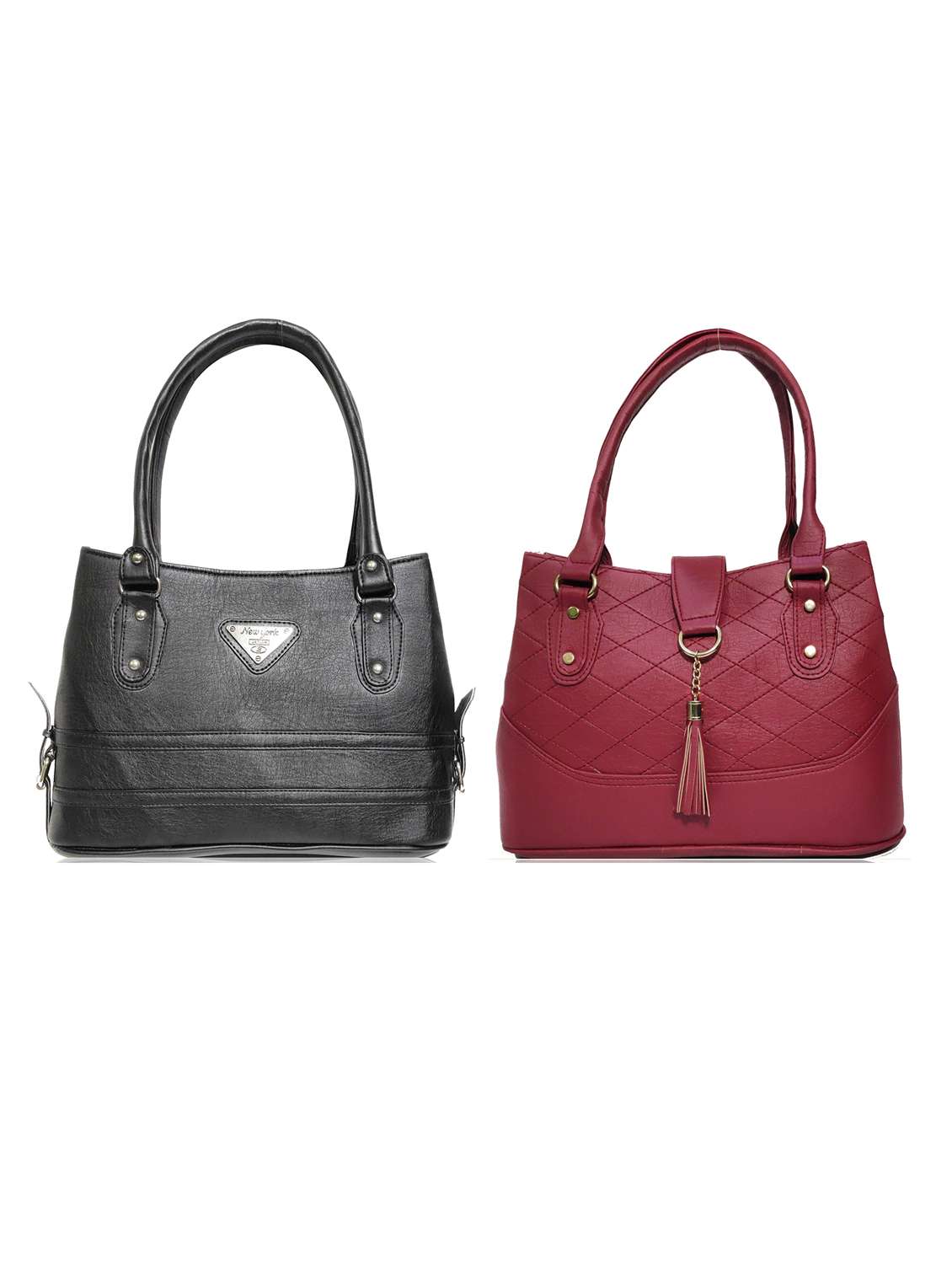 multi colored leatherette (pu) combo handbag