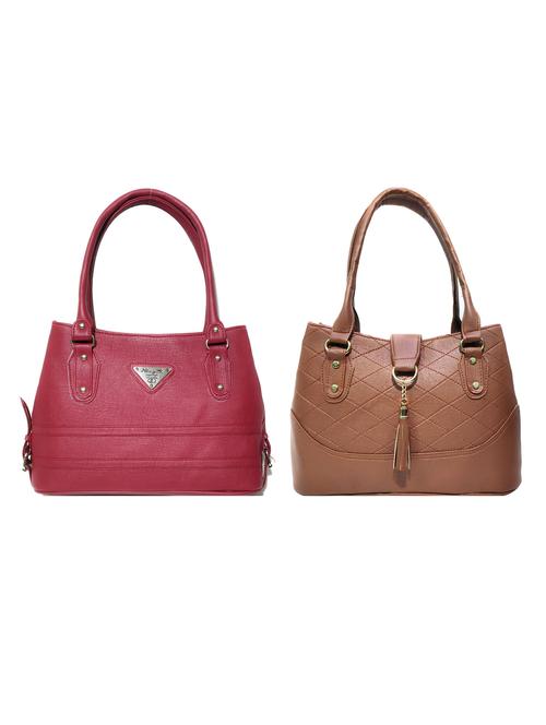 multi colored leatherette (pu) combo handbag - 18196900 -  Standard Image - 0