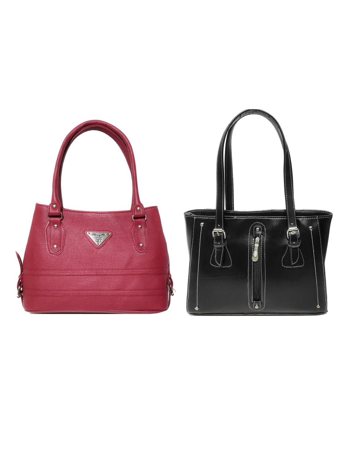 multi colored leatherette (pu) combo handbag