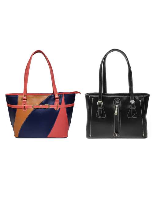 multi colored leatherette (pu) combo handbag - 18197016 -  Standard Image - 0