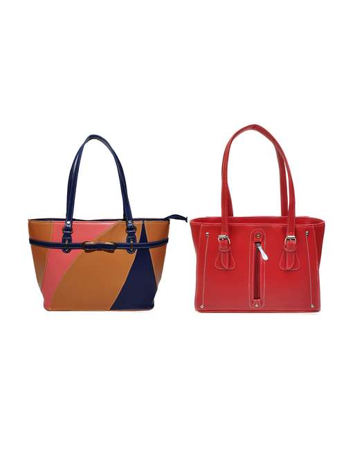 multi colored leatherette (pu) combo handbag - 18197034 -  Standard Image - 0