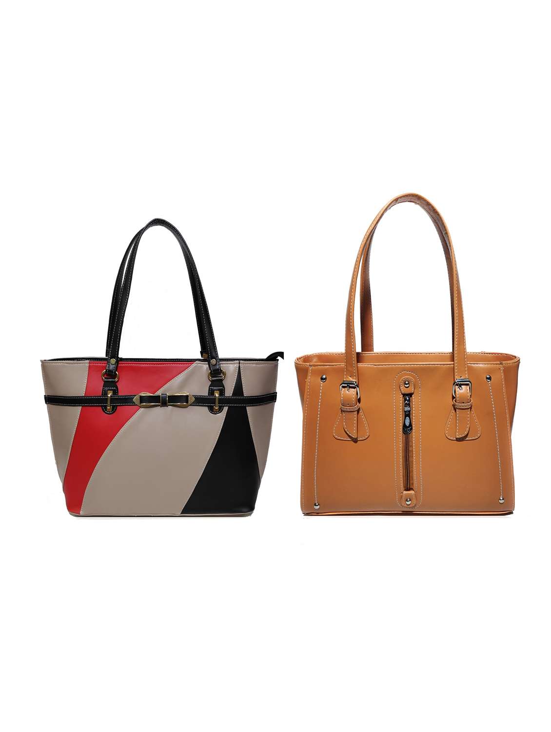 multi colored leatherette (pu) combo handbag
