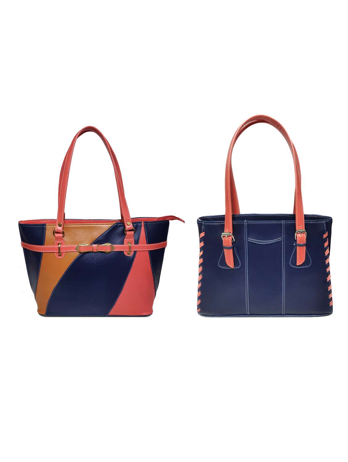 multi colored leatherette (pu) combo handbag