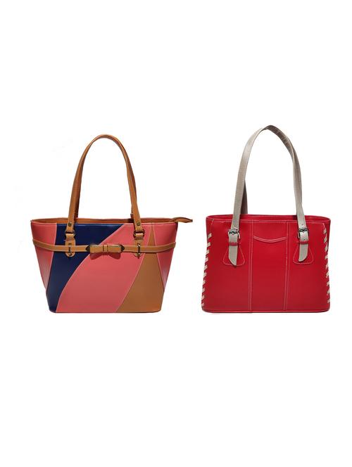 multi colored leatherette (pu) combo handbag - 18197059 -  Standard Image - 0