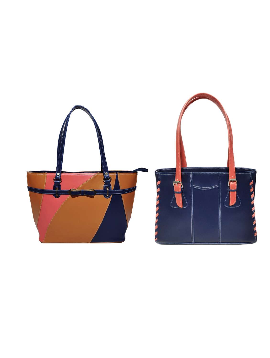 multi colored leatherette (pu) combo handbag