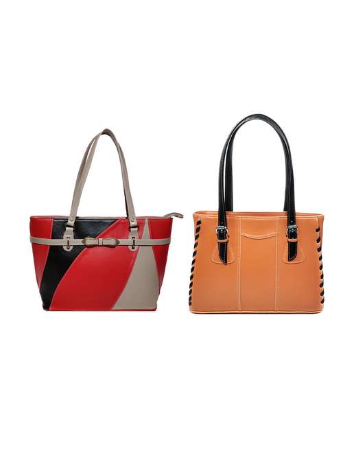 multi colored leatherette (pu) combo handbag - 18197081 -  Standard Image - 0