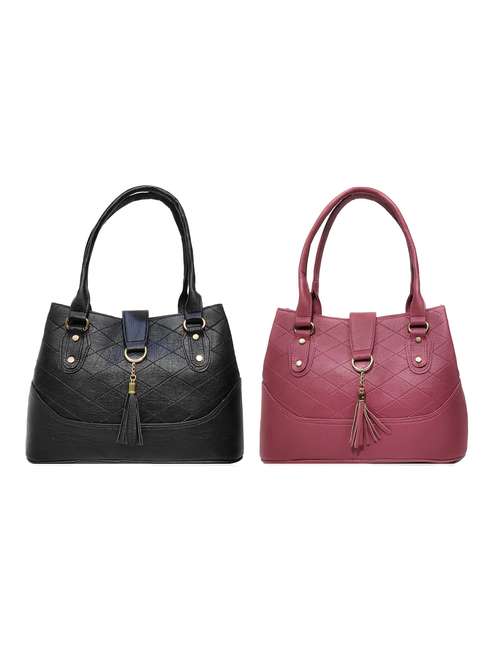 multi colored leatherette (pu) combo handbag - 18197085 -  Standard Image - 0