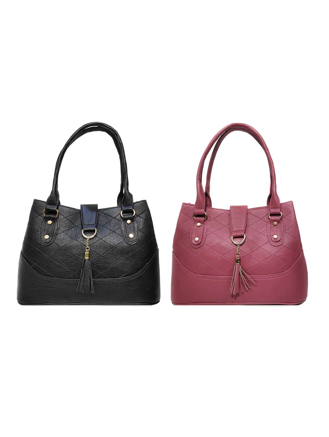 multi colored leatherette (pu) combo handbag