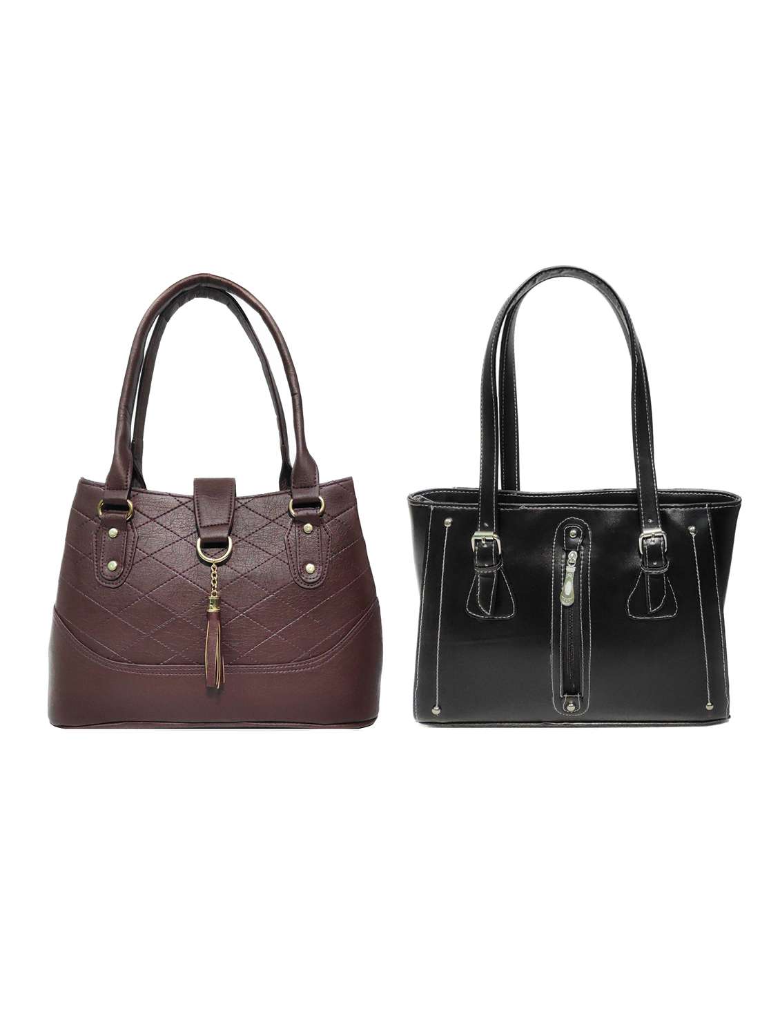 multi colored leatherette (pu) combo handbag