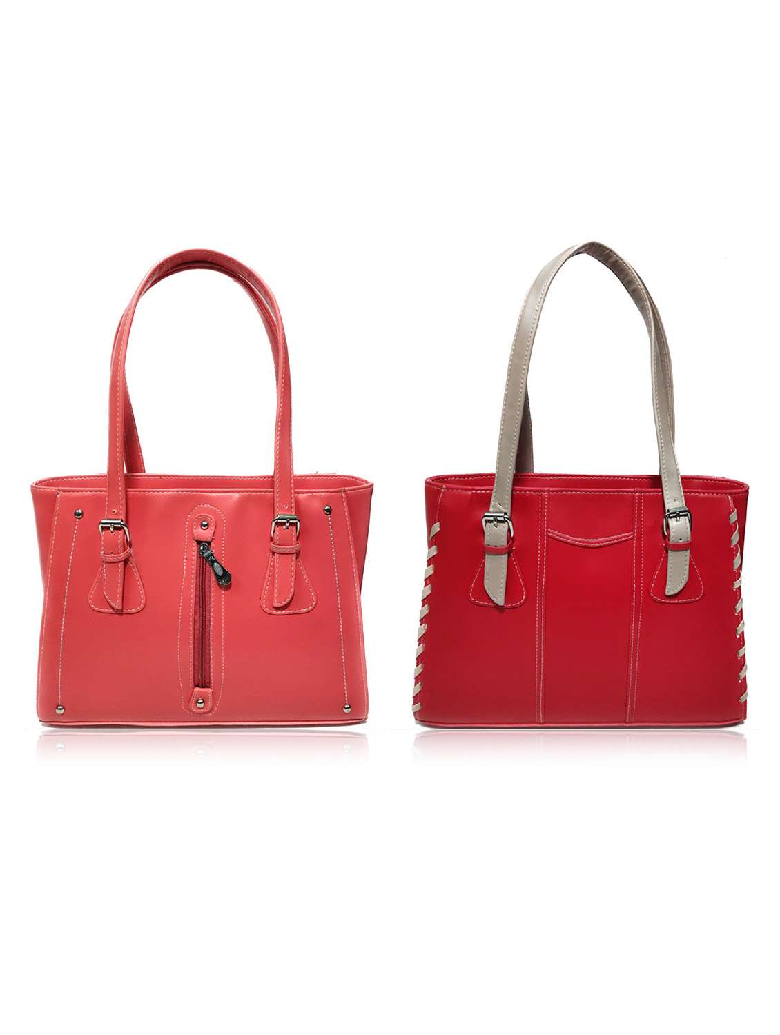 multi colored leatherette (pu) combo handbag