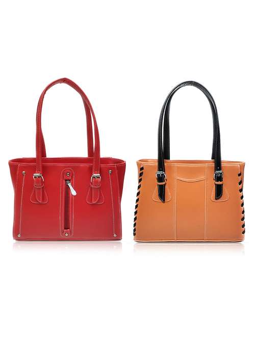 multi colored leatherette (pu) combo handbag - 18197232 -  Standard Image - 0