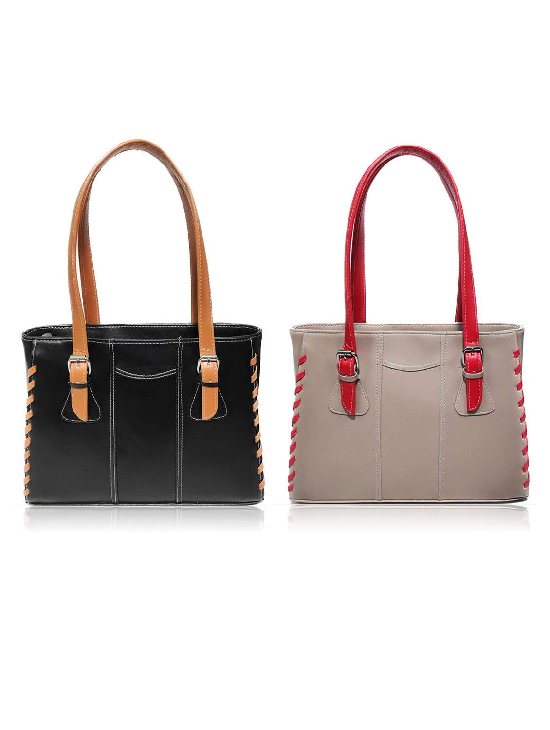 multi colored leatherette (pu) combo handbag