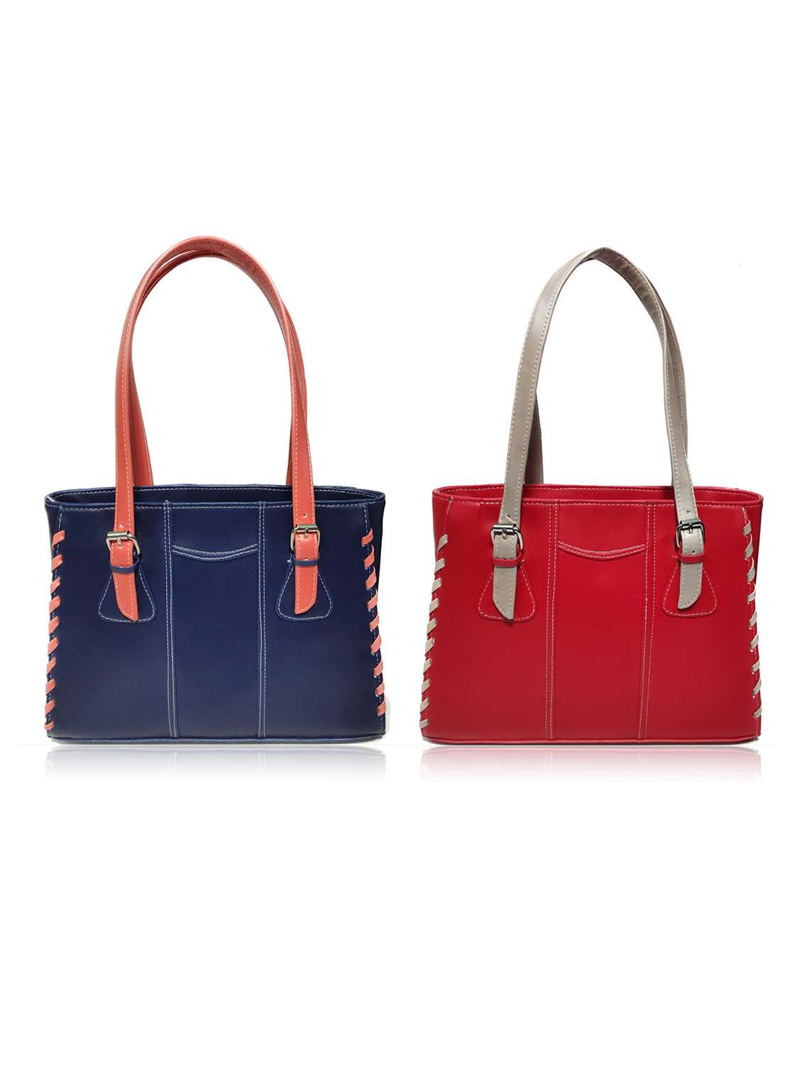 multi colored leatherette (pu) combo handbag