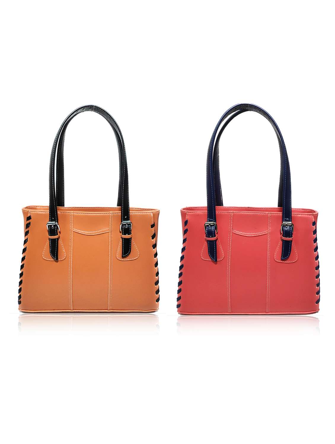 multi colored leatherette (pu) combo handbag