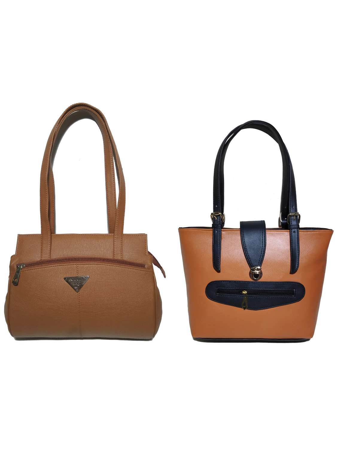 multi colored leatherette (pu) combo handbag