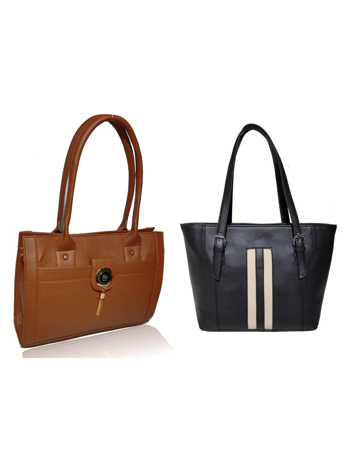 multi colored leatherette (pu) combo handbag