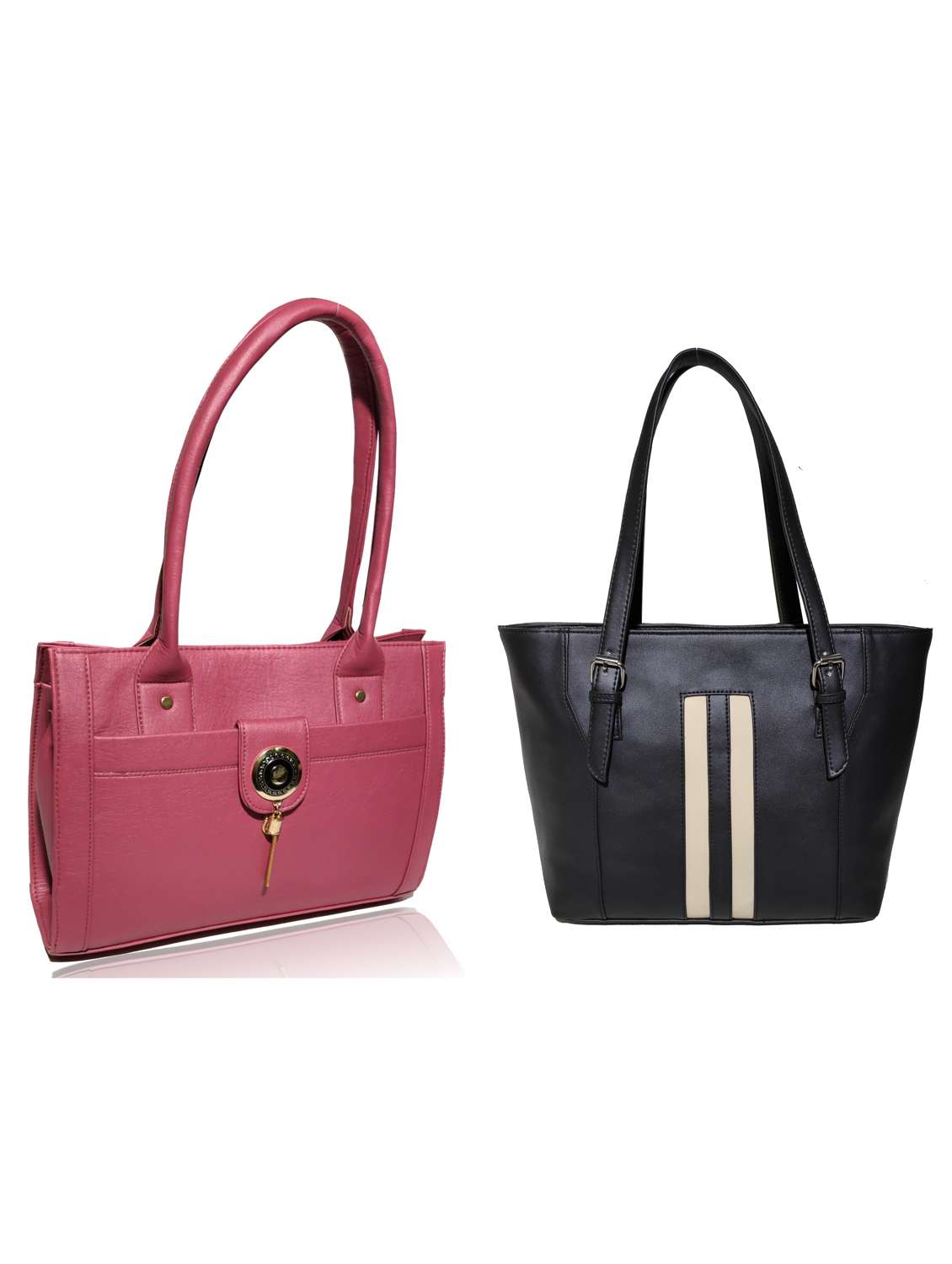 multi colored leatherette (pu) combo handbag