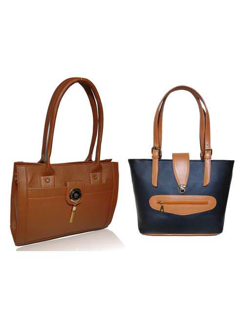 multi colored leatherette (pu) combo handbag - 18197352 -  Standard Image - 0