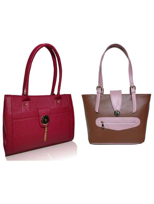 multi colored leatherette (pu) combo handbag - 18197365 -  Standard Image - 0